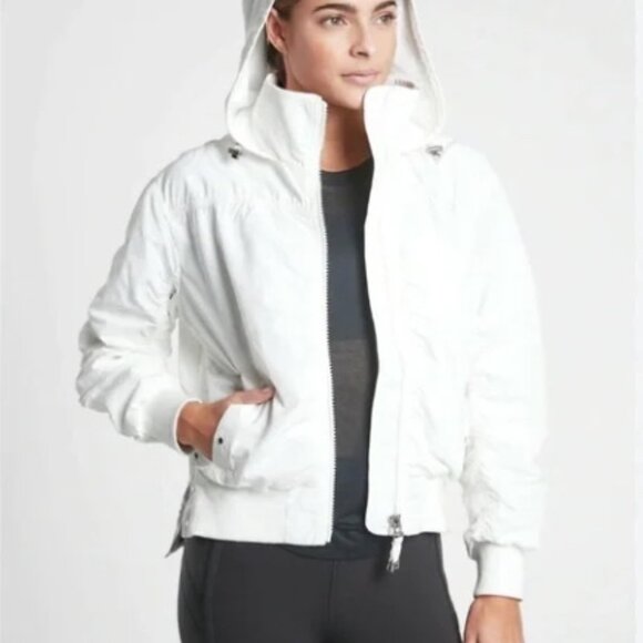 Athleta Point Reyes Bomber Jacket - XXS - White - Picture 1 of 6